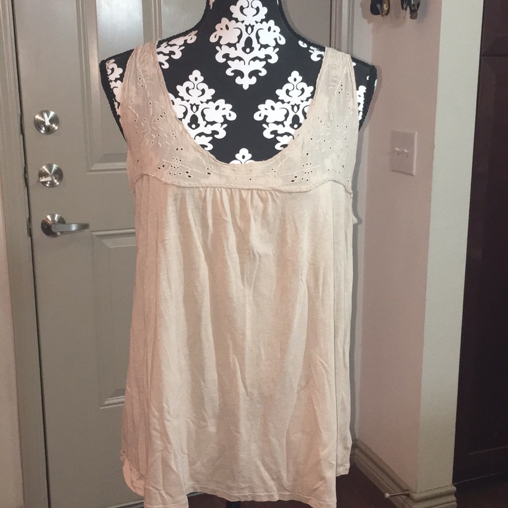 Cream Flowy Tank